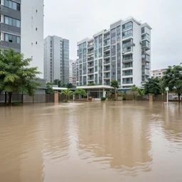 photo of an apartment flooded with water