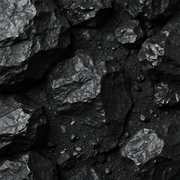 high resolution coal texture, black, dusty photorealistic, pbr, 8 k, 3 0 0 dpi, seamless, c 4 d, ue 5, blender, volumetric lighting, ray tracing, octane rendering, displacement map