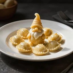 gnocchi that looks like a gnome, on a plate