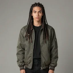 portrait of an aesthetic guy with long dreads, muted colors, dull colors, anime, detailed anime, hyper detailed anime, realistic anime, hyper realistic anime, cel shading, toon shading, straight on, hd, 4 k, 2 point studio lighting, detailed, highly detailed, concept art, full body character concept art,