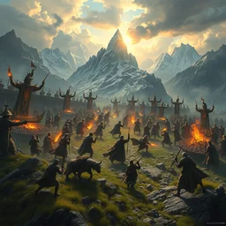 the great battle of middle earth, trending on artstation, masterpiece,