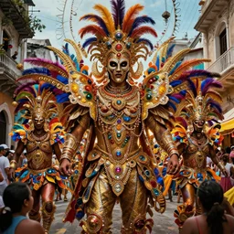 carnaval de barranquilla, thorough details, intricate, artstation, atmosphere, highly detailed, symmetrical, craig mullins, james jean, cinematic, digital painting, deviantart, cinematic lighting, 4 k