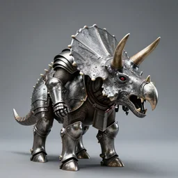 warrior with metal triceratops armour