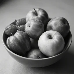 (a bowl of fruit)!!!!!!!!!, grayscale
