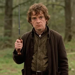 cinematic shot, napoleon dynamite is samwise gamgee