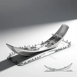 architectural blueprint for a public sculpture, very accurate, product design, industrial design, clear lines, with orthographic views