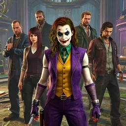 highly detailed portrait gamora joker, gta v, stephen bliss, unreal engine, fantasy art by greg rutkowski, loish, rhads, ferdinand knab, makoto shinkai and lois van baarle, ilya kuvshinov, rossdraws, tom bagshaw, global illumination, radiant light, detailed and intricate environment