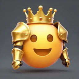 emoji gaming gold armor and crown, gg, rip