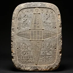 stone mayan megalithic tablet depicting ancient vimana schematics