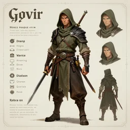 a fantasy goblin rogue character design sheet, trending on artstation