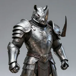 warrior with metal rhino armour
