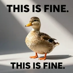 This is Fine. Meme with a Duck instead