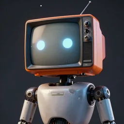 a robot with a ( ( ( ( broken ) ) ) ) old tv head, concept art, matte painting, trending artstation, octane render, cinematic lightning, 8 k