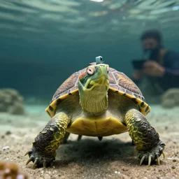 a turtle taking a selfie
