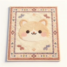 cute cozy rug. 3 d. 8 k. 4 k. uhd. miniature digital asset. symmetrical.
