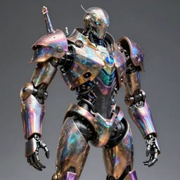 iridescent, color shifting painted assassin robot, cinematic lighting, fantasy, warforged, intricate, highly detailed, lifelike, photorealistic, digital painting, artstation, illustration, concept art, sharp focus, art by john collier and albert aublet and krenz cushart and artem demura and alphonse mucha