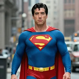 film still of john travolta as superman in superman, 4 k