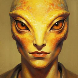 close up sci - fi festival poster art j. k. simmonds reptile eyes, yellow and orange skin, elegant, highly detailed, centered, digital painting, concept art, smooth, sharp focus, illustration, artgerm, tomasz alen kopera, peter mohrbacher, donato giancola, joseph christian leyendecker, wlop, frank frazetta