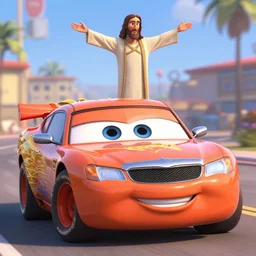 car jesus christ chrysler as a car from cars 2, jesus, as a car from the movie pixar's cars 3, cinestill,