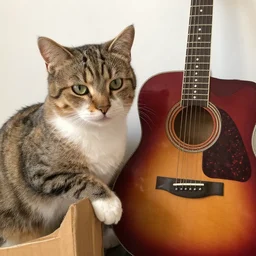 cat combined with a guitar