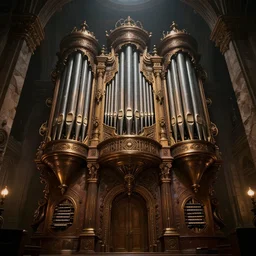 giant steampunk pipe organ built into ancient buildings, dim volumetric lighting, 8 k unreal engine 5 beautifully detailed render, post - processing, extremely hyper - detailed, intricate, epic composition, cinematic lighting, masterpiece, trending on artstation, detailed detailed detailed, masterpiece, stunning art by anders zorn, wonderful masterpiece by greg rutkowski, beautiful cinematic light, american romanticism by greg manchess, jessica rossier