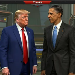 screenshot of donald trump and obama in quake 3 arena