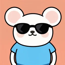 cartoon mouse wearing sunglasses in a style of adventure time cartoon