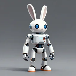 rabbit robot, digital art in the style of jakub rebelka