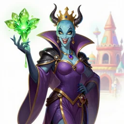 the empress of licorice, monster, villainess, D&D character art, candyland, hearthstone, sharp detail, digital painting, character portrait, in the style of don bluth, frank cho, jack kirby, miyazaki, tony diterlizzi, wayne reynolds