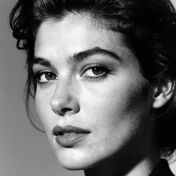 black and white vogue closeup portrait by herb ritts of a beautiful female model, 1 9 8 5, 1 9 8 0 s hairstyle, high contrast