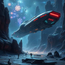spaceship starship mothership mass effect andromeda krogan base wallpaper 3 d pixar disney digital cgi rtx hdr painting bioluminance alena aenami artworks in 4 kby jesper ejsing, feng zhu and loish beeple, by thomas kinkade 2 2 2 2