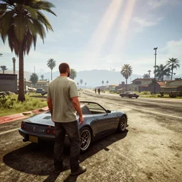Grand Theft Auto Six :: view, story, landscape ::, realistic, photoshoot, Unreal Engine 5, godrays, RTX,