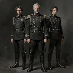 portrait of stoic looking john oliver and a stoic looking adam driver, full body, military uniform, fantasy, intricate, elegant, beautiful, highly detailed, charcoal, centered, dark, smokey, digital painting, artstation, concept art, smooth, sharp focus, illustration, art by artgerm and greg rutkowski and alphonse mucha