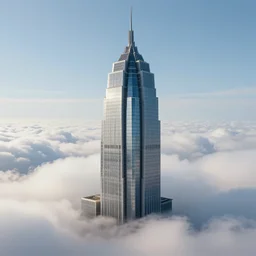 skyscraper resting on clouds, highly detailed, trending on artstation, symbolism, surrealism, art
