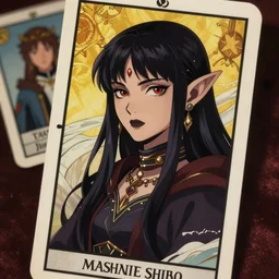 dark elf maiden, drow, beautiful face, semi realistic anime, fantasy anime, tarot card, art by Masamune Shirow, Ilya Kuvshinov, cinematic, 4K