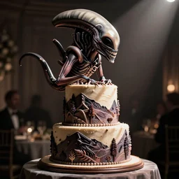 hr giger design for a xenomorph wedding cake