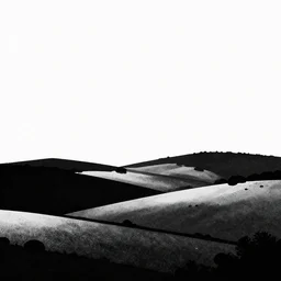 black and white landscape illustration minimalist artstation