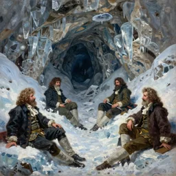 icy mountaintop cave, extremely detailed oil painting, sargent and leyendecker, savrasov levitan polenov, bruce pennington, tim hildebrandt, digital art, landscape painting, trending on artstation, masterpiece