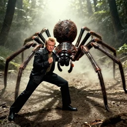 john denver preparing to battle a giant mutant spider