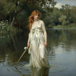 a beautiful nymph on a lake by william adolph boguereau