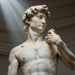 a magnificent marble statue of a 1 9 th century man in a distinguished pose, close up, subsurface scattering, professional photography, focus, sharp, depth of field, cinematic lighting, god rays