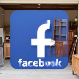 furniture for sale on facebook, in garage,