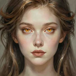 futurу woman portrait, sci-fi, amber eyes, face, long hair, fantasy, intricate, elegant, highly detailed, digital painting, artstation, concept art, smooth, sharp focus, illustration, art by artgerm and greg rutkowski and alphonse mucha