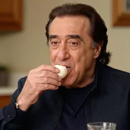 Danny DeVito eating an egg