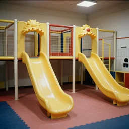 a 1990's photo of an indoor playground, liminal, nostalgic, surreal