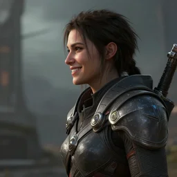 a profile of the drifter, destiny 2, unreal engine, smiling, concept art by joseph cross and andree wallin