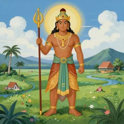 Painting of Filipino god Bathala ruling over the land