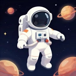 an astronaut planet, digital cartoon photo painting