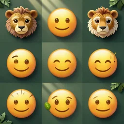 funny jungle animals emoji collection