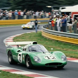 1 9 7 0 le mans race car scene colour photo by weegee, vibrant colours,